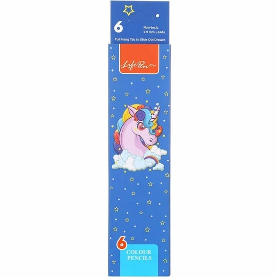 مداد رنگی 6 رنگ کلیپس طرح Cloudy Pony کد 0506 جعبه مقوایی